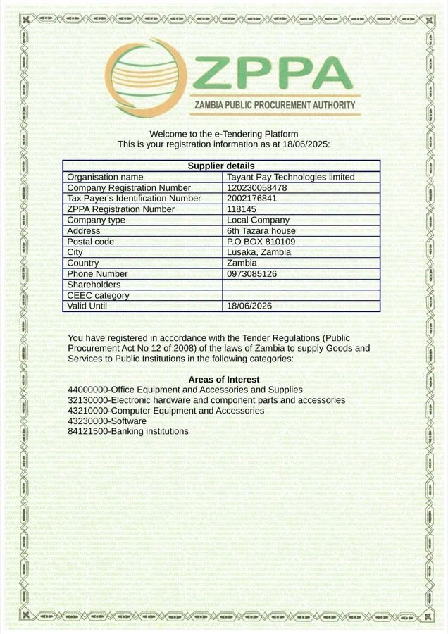 ZPPA supplier registration
